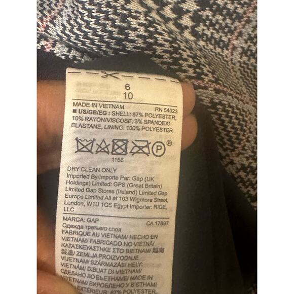 Gap Blazer Modern Plaid Long Sleeve Single Breasted Jacket Gray Womens 6 - Picture 7 of 8